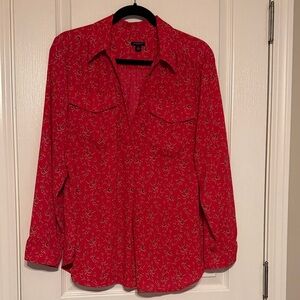 Ann Taylor dark pink Button-Down Shirt